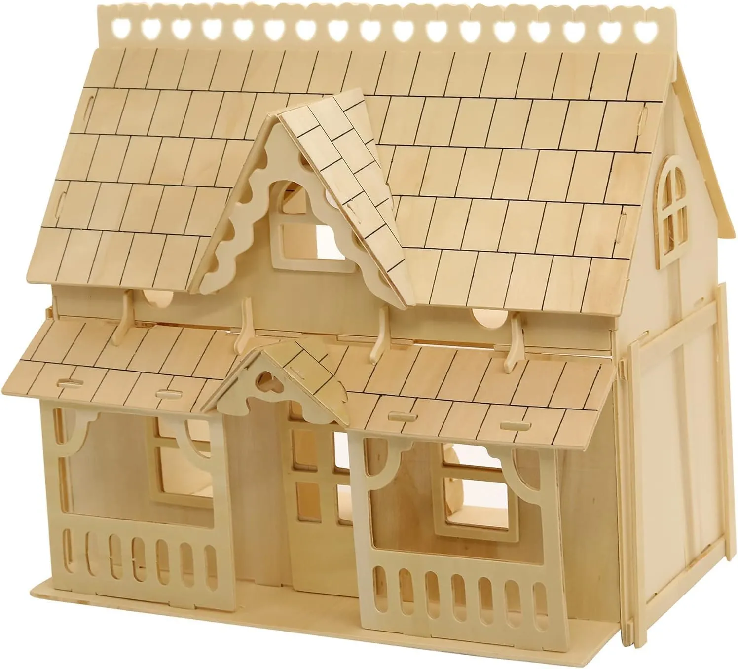 3D Puzzle House, Fantasy Villa Model Kit DIY Miniature Dolls House Kits Birthday Gift for Adults Teens (Duplex)