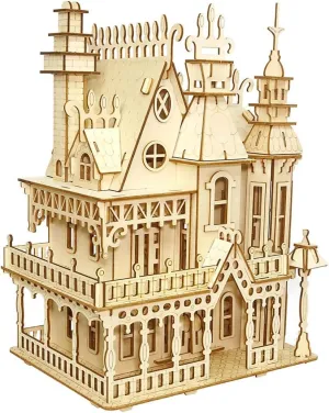 3D Puzzle House, Fantasy Villa Model Kit DIY Miniature Dolls House Kits Birthday Gift for Adults Teens (Fantasy Villa)