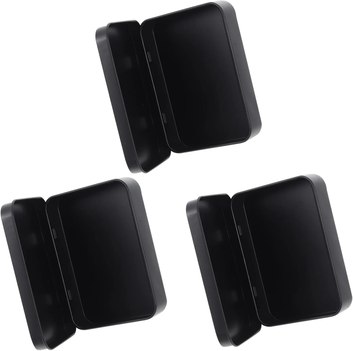 3pcs Iron Storage Boxes for Game Cards Rectangular Container Sealed Lid Compact Card Holder for Organized Storage of Playing and Items