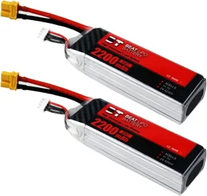 3S LiPo Battery 2200mAh 11.1V 25C Soft Case Battery with XT60 Plug for RC Plane RC Airplane RC Helicopter Airplane RC Quadcopter Helicopter Drone FPV (2 Packs)