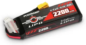 3S Lipo Battery 2200mAh 11.1V 35C with XT60 Plug Rechargeable High Capacity RC Battery Soft Case Fit for FPV Drone Airplane RC Quadcopter Helicopter