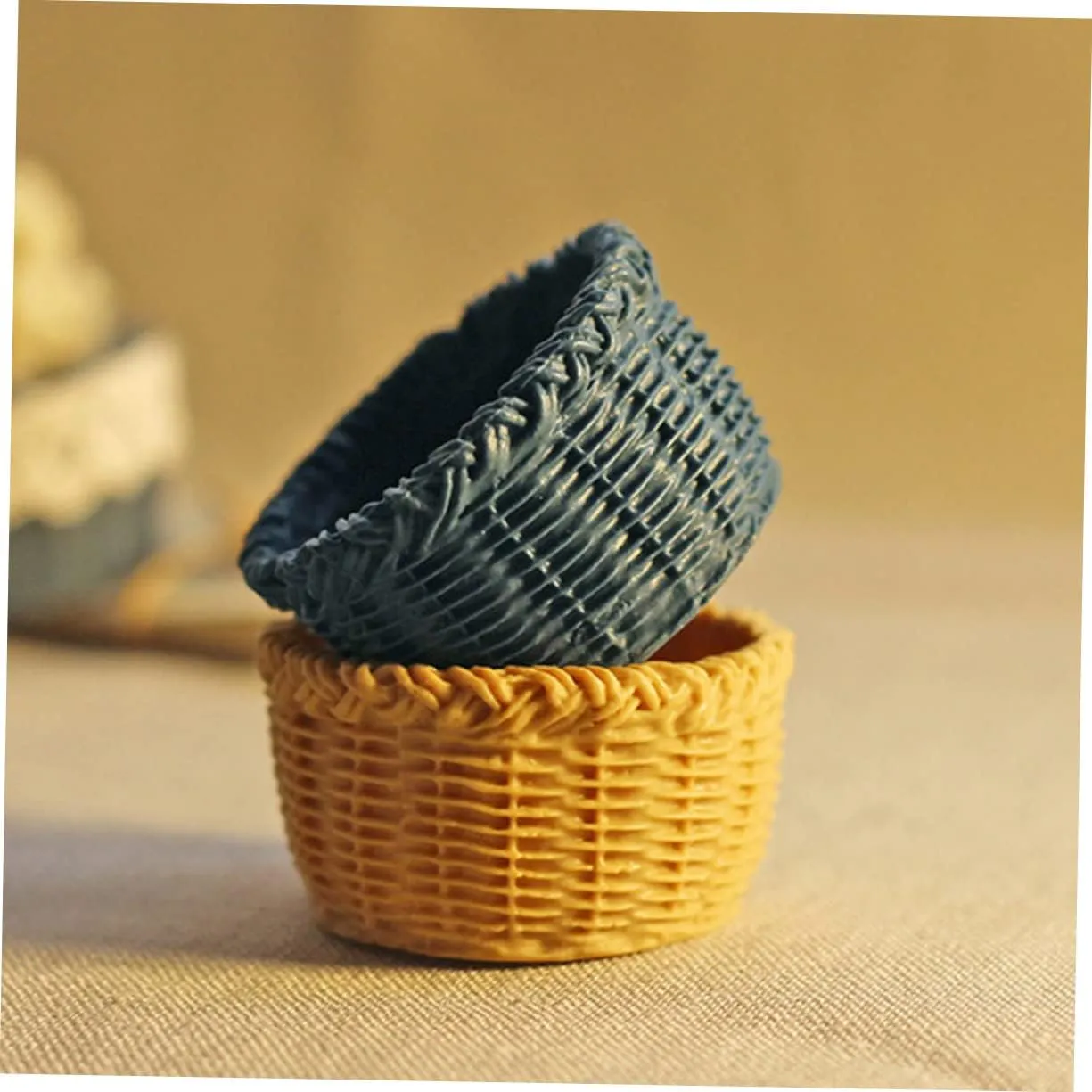 3sets 6pcs Mini House Baskets Creative Decor for Dollhouses Exquisite Miniature Storage Baskets Accessory for Desktop Furniture and DIY Projects 6pcs*3
