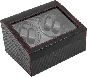 4 6 Automatic Rotation Watch Winder Watch Storage Box Auto Display Case Holder Bidirectional Rotation Separate Control Switch for Personal Use, Store Display, and Home Decoration