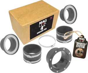 4 MagLink Magnetic Dust Collection Starter Kit, Mag Dust Collection Fittings for Dust Collectors, Fast Connect Dust Hose to Machinery Port, Quick Connect of 4 Inch