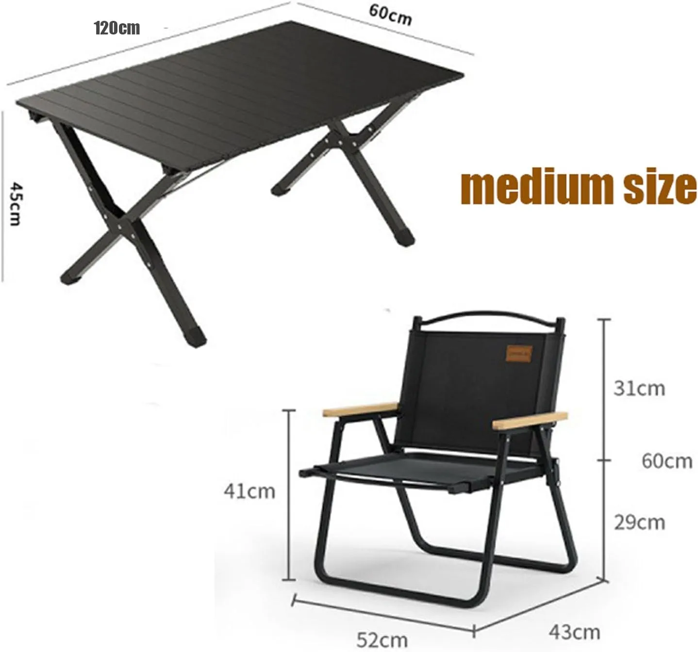 4 Pcs Camping Chair Set with 1pc Picnic Table, Portable Folding Table and Seats Ultralight Aluminum Family Table Chair Set with Carrying Storage Bag