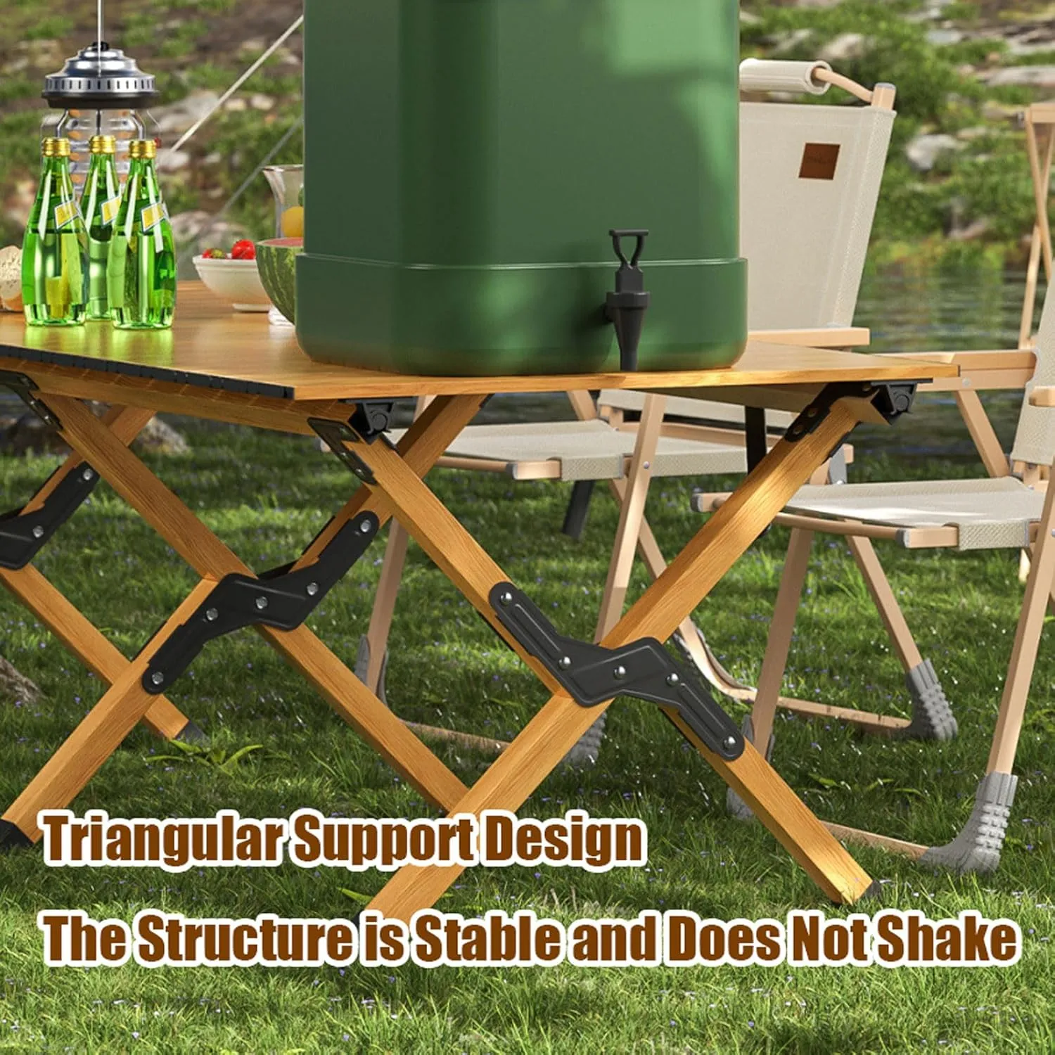 4 Pcs Camping Chair Set with 1pc Picnic Table, Portable Folding Table and Seats Ultralight Aluminum Family Table Chair Set with Carrying Storage Bag