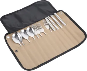4-piece Camping Cutlery Set Picnic Utensils Lunch Utensil Set Outdoor Tableware Compact Storage Pouch