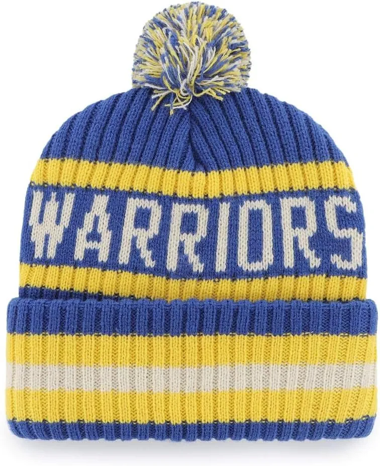 47 NBA Unisex-Adult Team Color Officially Licensed Primary Logo Bering Sport Knit Cuffed Pom Beanie Cold Weather Hat