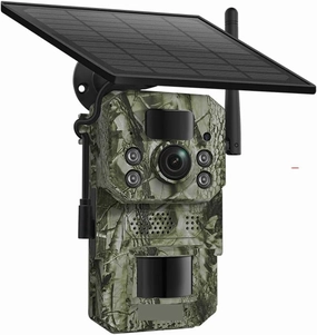 4G 2K 5MP PIR Motion Activated Trigger Time Night Vision IP66 Hunting Trail Wildlife Battery Solar Camera Forest(4MP add 64GB)