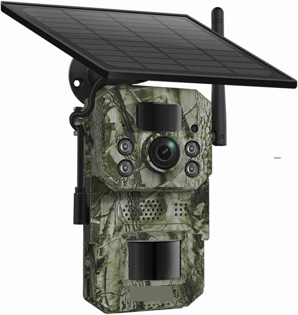 4G 2K 5MP PIR Motion Activated Trigger Time Night Vision IP66 Hunting Trail Wildlife Battery Solar Camera Forest(4MP add 64GB)