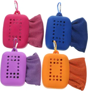 4pcs Multi-use Sports Cooling Towel Quick-Dry Towels with Case for Yoga Gym Running Beach Travel and Camping Lightweight Skin-Friendly Absorbent Design