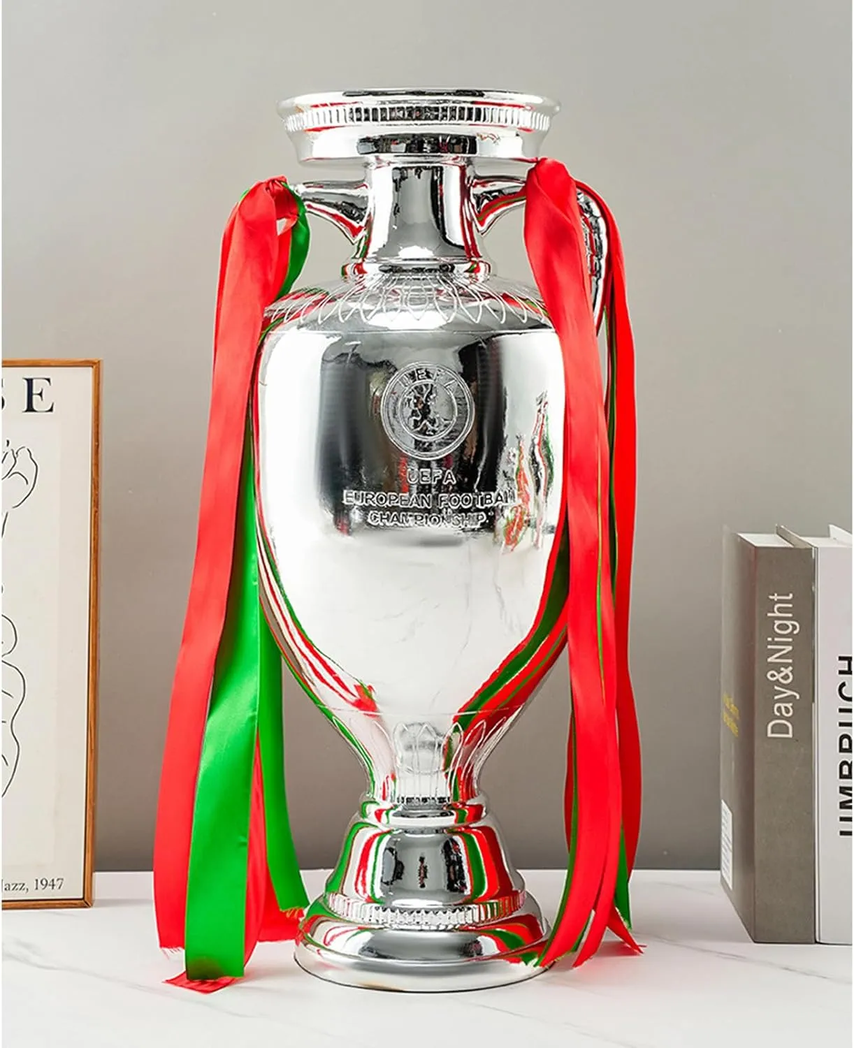 5 Different Sizes Football Championship Tophy, 2024 European Replica Football Delaunay Cup, Resin Soccer Award Sport Fans Souvenir