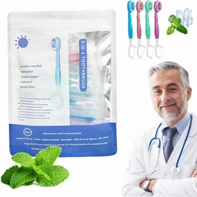 5 in 1 Mini Toothbrush & Floss & Tongue Scraper & Toothpick Set, 26 Pcs Travel Toothbrush and Toothpaste Set，Portable Disposable Toothbrushes with Toothpaste, Portable Oral Care for Travel Work (1bag)