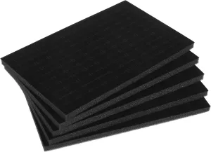 5Pcs Black Foam Jewelry Box Inserts - 100 Slot Earring and Ring Holder Liners, Stackable Jewelry Organizer Tray for Protecting Precious