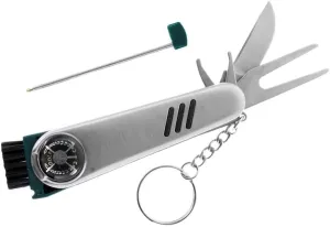 6 in 1 Stainless Steel Multi Golf Divot/Cleat/Cleaner/Marker Tool Key Ring