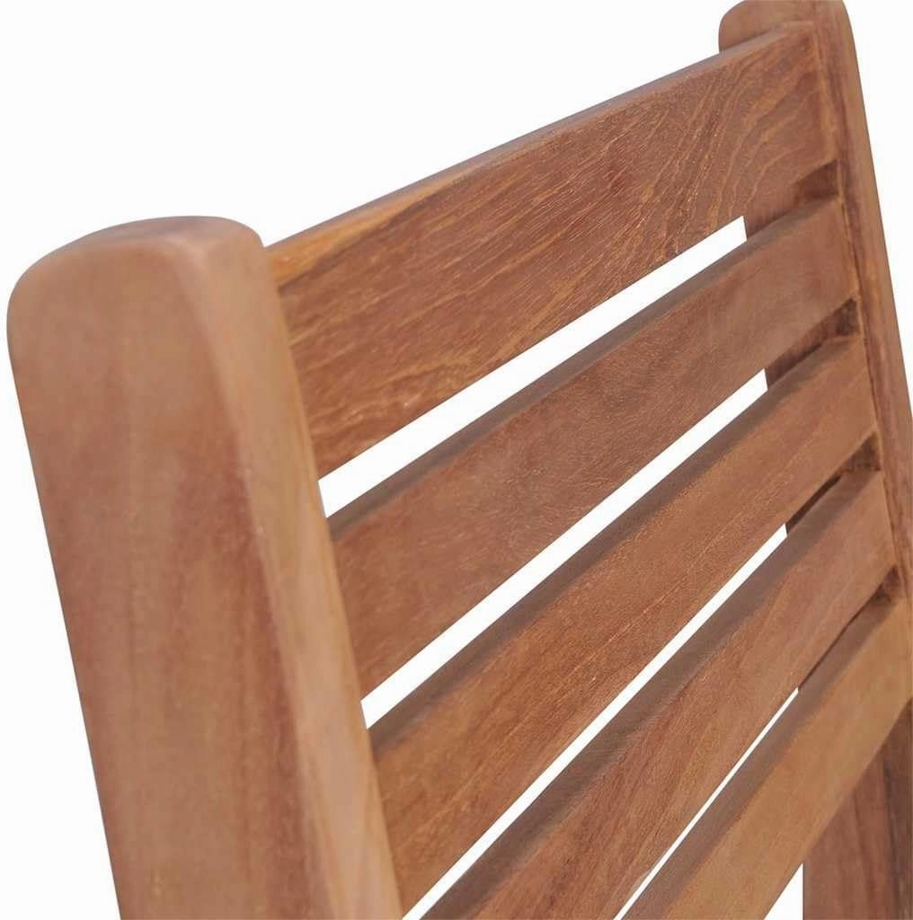 6-Piece Stackable Teak Wood Patio Chairs with Beige Cushions, Outdoor Furniture Set for Garden Poolside Dining Beach Camping
