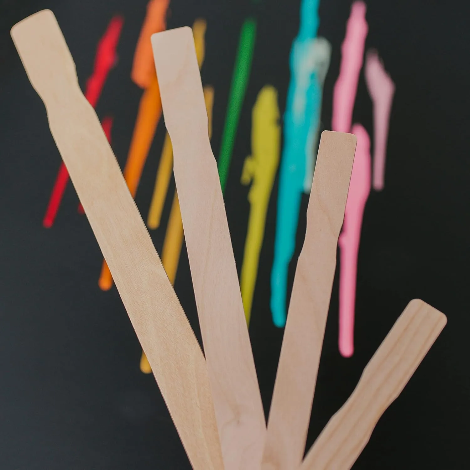 6" inch Paint Sticks, Bag of 100 Hardwood Paint Stirrers, Mixing Paddles for Epoxy or Resin, Garden or Library Markers