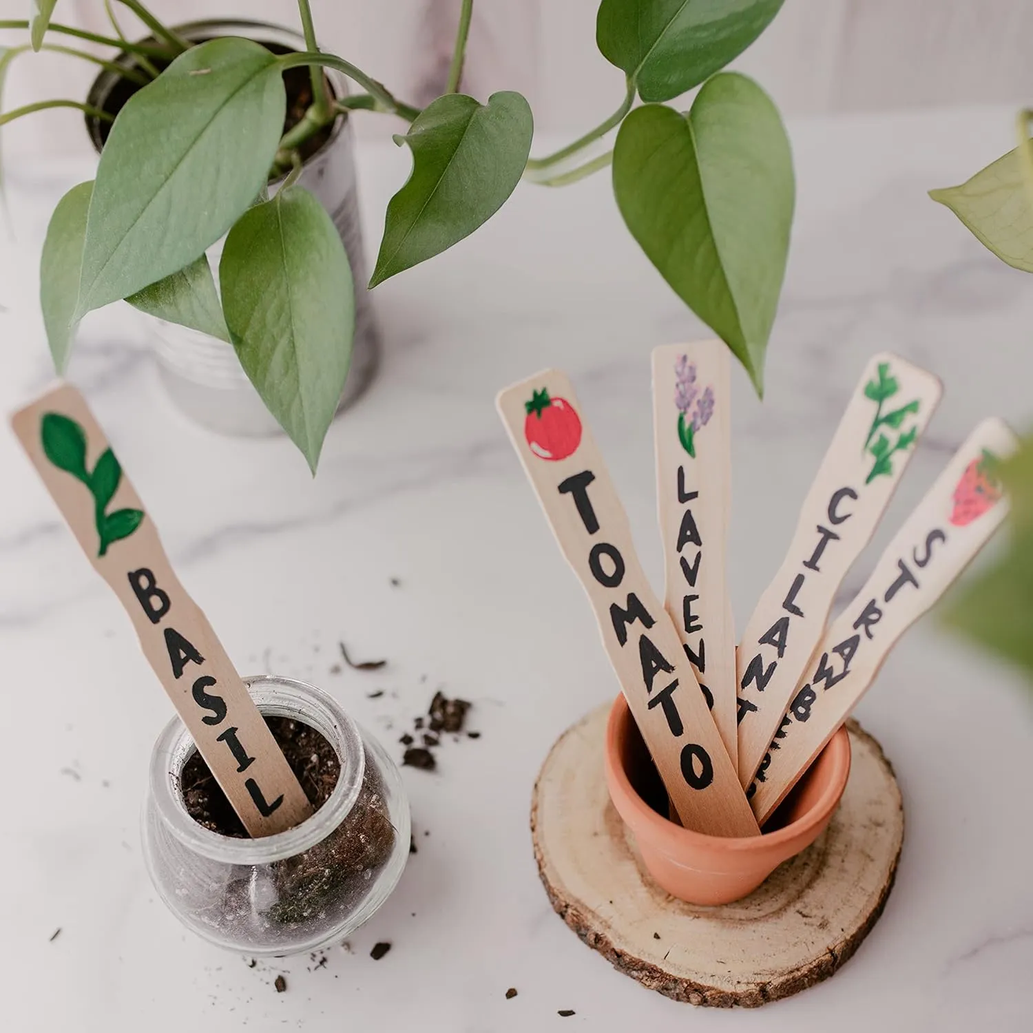 6" inch Paint Sticks, Bag of 100 Hardwood Paint Stirrers, Mixing Paddles for Epoxy or Resin, Garden or Library Markers