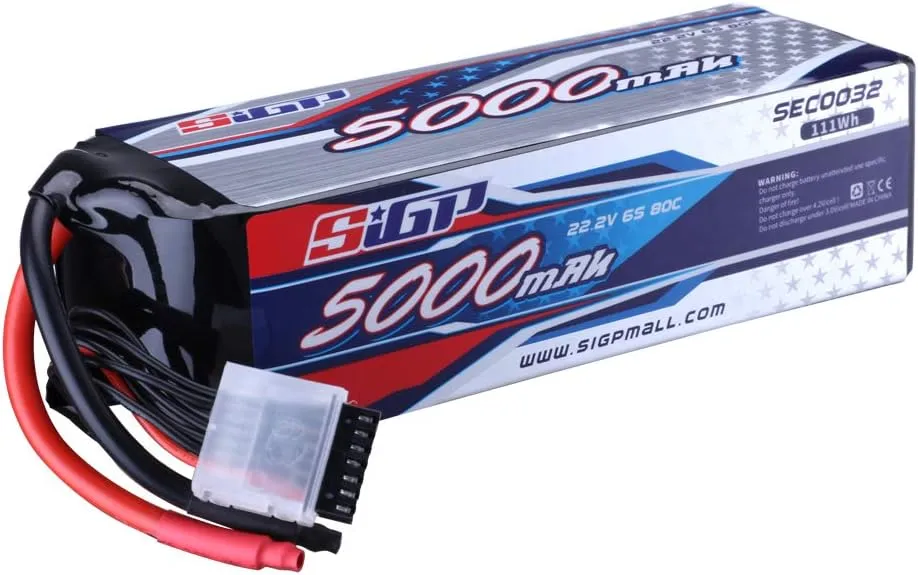 6S Lipo Battery 5000mAh 22.2V 80C Soft Pack for RC Helicopter Airplane FPV Drone Quadcopter Racing Hobby