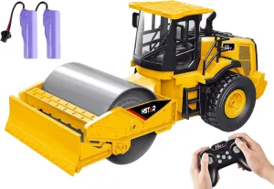 7-Channel Remote Control Road Roller Toy, [2025 Upgraded] 1:18 Scale Construction Vehicle, 100min Playtime, Realistic Sounds & Lights, Rechargeable, Indoor & Outdoor Play for Kids 6-16