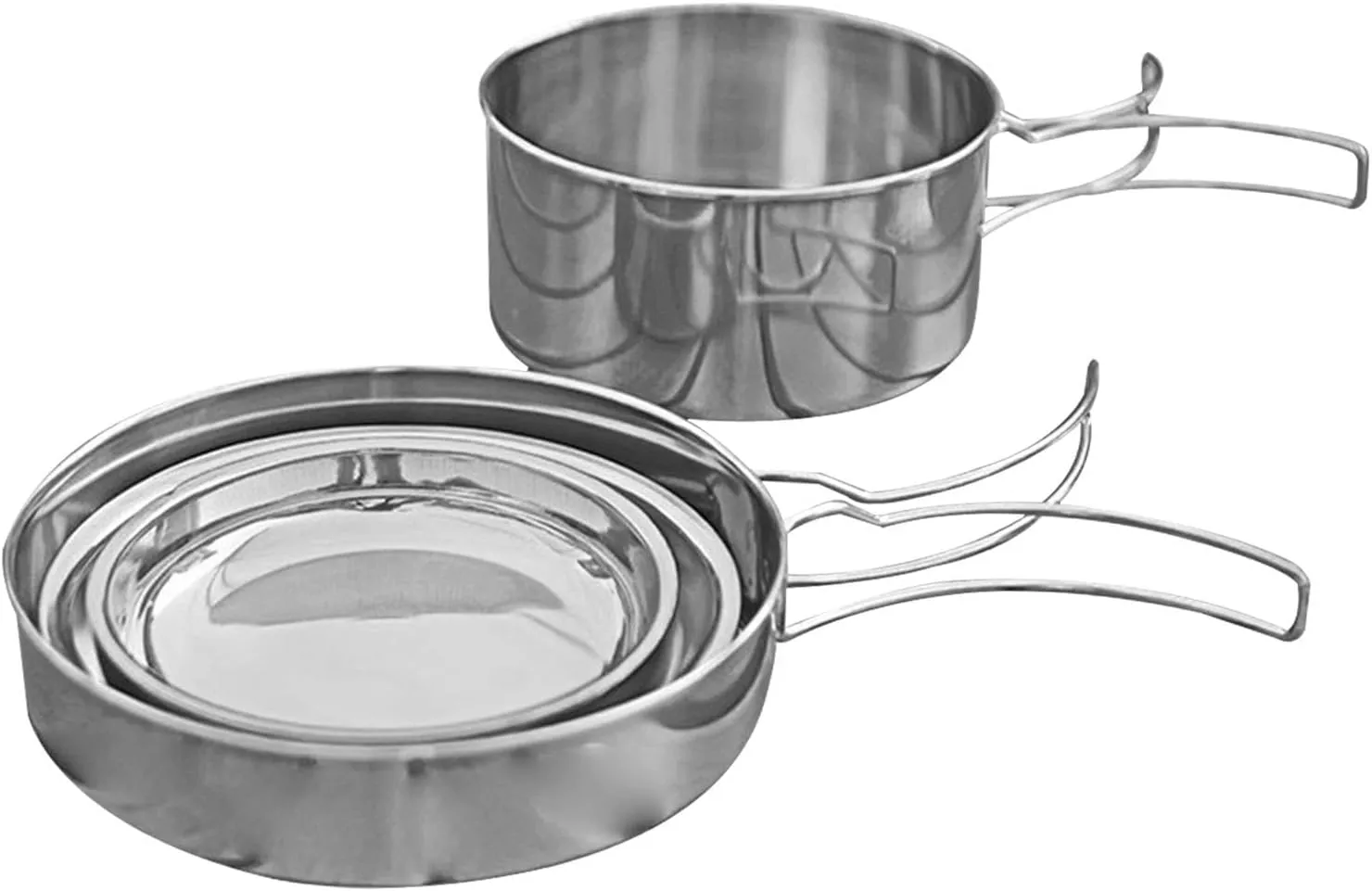 8 Pieces Stainless Steel Cookware Set Lightweight for Fishing Travel Dining