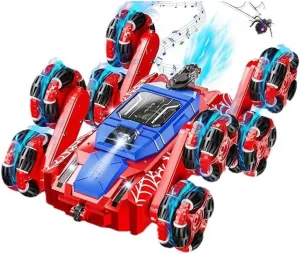 8WD Spider Remote Control Car for 8-12 Years Old Boys, Remote Control Stunt Car Toy with Lights and Music, Cool Spray Rotation, Suitable for 3 4 5 6 7 8 9 Years Old Children
