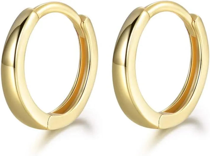 925 Sterling Silver Hoop Earrings for Women, Hypoallergenic Huggie Earrings Cartilage Hoop Earring, Small Hoop Earrings Ear Cuffs for Women Girls Men