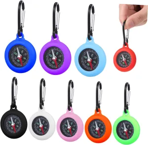 9pcs Mini Compass with Heavy Duty Carabiner Lightweight Outdoor Navigation Tool for Camping Hiking and Travel Accurate Direction for Adventurers