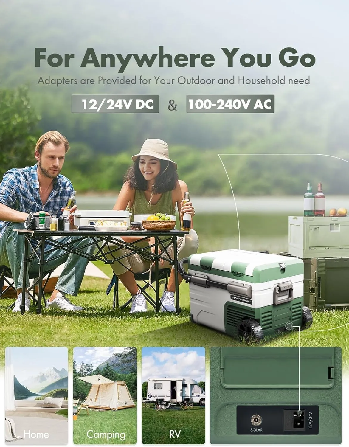 A-Premium 12 Volt Refrigerator 39QT/36.7L Portable Car Fridge Cooler, -4°F~68°F Separated Zone Portable Freezer APP Control with 12/24V DC & 110/240V AC Adapter, for Truck Car Camping RV Roadtrips