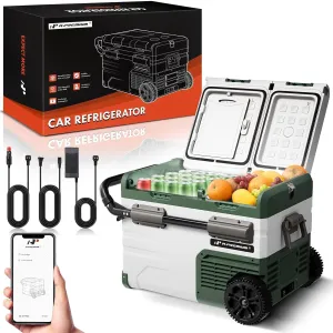 A-Premium 12 Volt Refrigerator 39QT/36.7L Portable Car Fridge Cooler, -4°F~68°F Separated Zone Portable Freezer APP Control with 12/24V DC & 110/240V AC Adapter, for Truck Car Camping RV Roadtrips