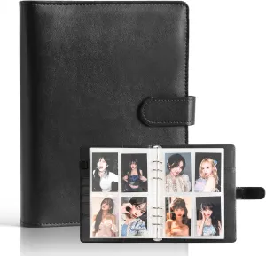 A5 Kpop Photocard Binder, 6 Ring Card Collector Album with 240 Card Slots, 30 Double-Sided Photocard Sleeves, PU Leather Binder Cover for Organizing K-pop Trading Cards