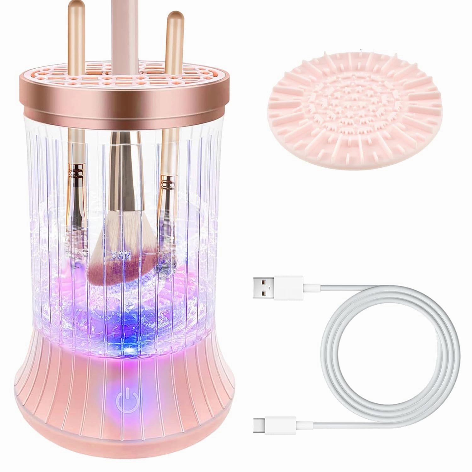 ABS Electric Makeup Brush Cleaner Strong Power Makeup Brush Cleaner Built in Low Noise Micro Motor 360° Rotation for Home