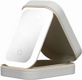ACJRYO LED Three-Color Adjustable Makeup Mirror, Three Colors Brightness Adjustable Makeup Mirror with Lights, Rechargeable Lighted Makeup Mirror, White