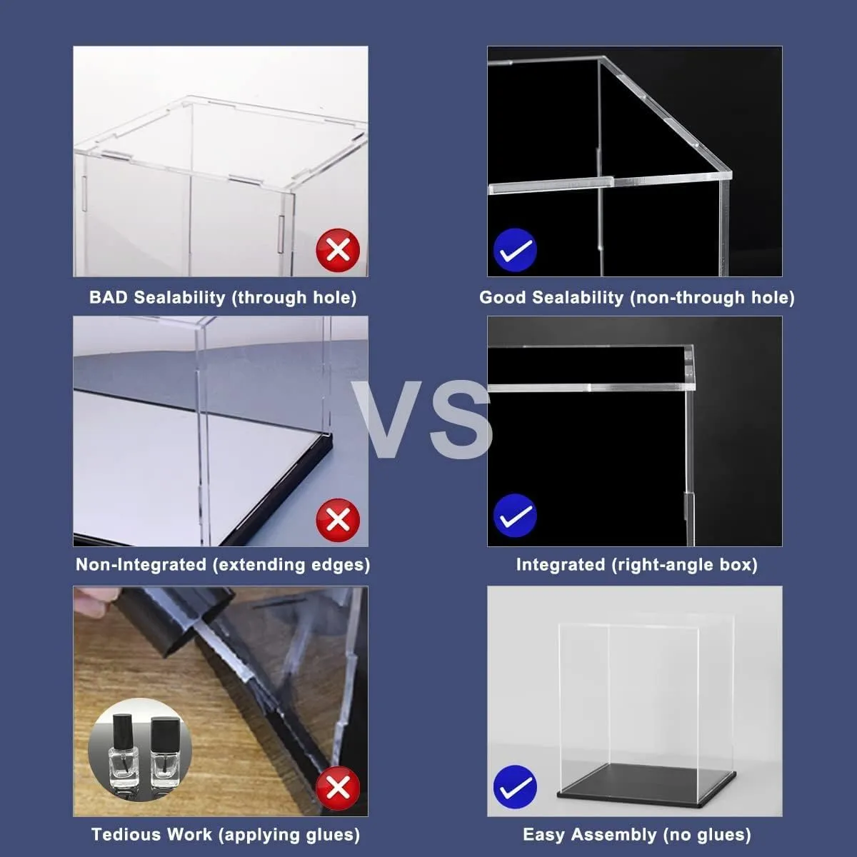 Acrylic Box with Matt Black Base, Simple Self-Assembly Clear Acrylic Display Case, 14.5x11x11 inch Showcase with Lid for Collectibles & DIY Dollhouse