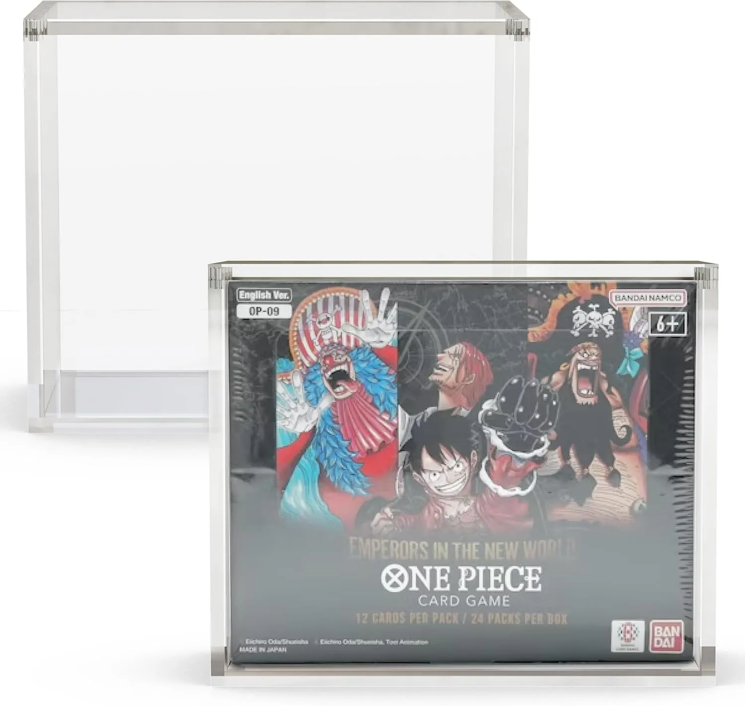 Acrylic Case Display for Bandai One Piece TCG Booster Box – English Version, UV Protected, Stackable, Dustproof, Display Protector for Collectible Card Game Boxes, Pack of 1