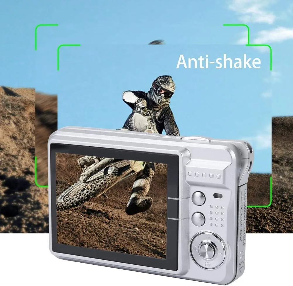 Acuvar 18MP Megapixel Digital Camera with 2.7" LCD Screen, Rechargeable Battery, HD Photo and Video for Indoor, Outdoor Photography for Adults, Kids (Silver)