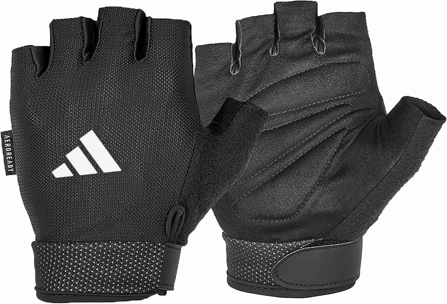 adidas Essential Weightlifting Gloves, Adjustable Fingerless Workout Gloves