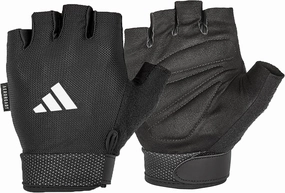 adidas Essential Weightlifting Gloves, Adjustable Fingerless Workout Gloves