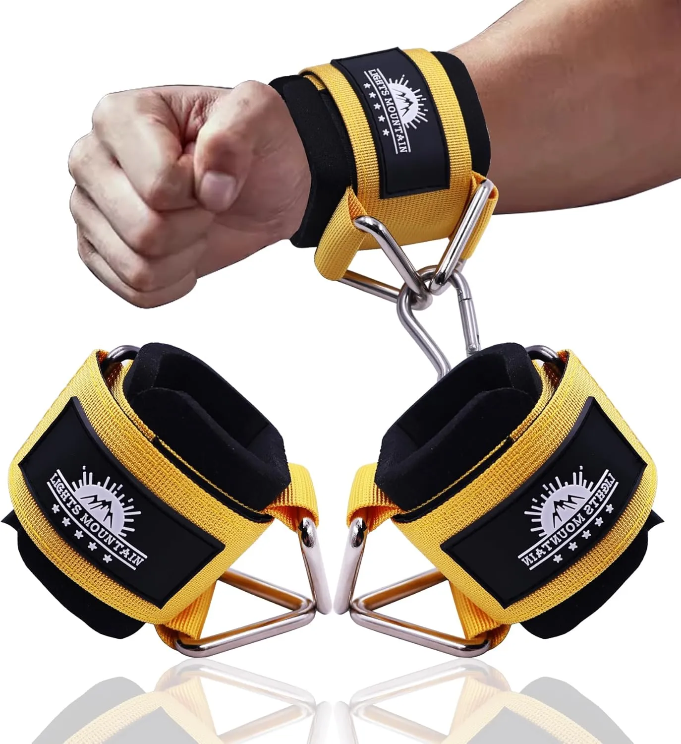 Adjustable Wrist Cuffs Neoprene Padded Straps for Cable Machines Strength Training Equipment