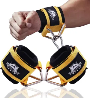 Adjustable Wrist Cuffs Neoprene Padded Straps for Cable Machines Strength Training Equipment