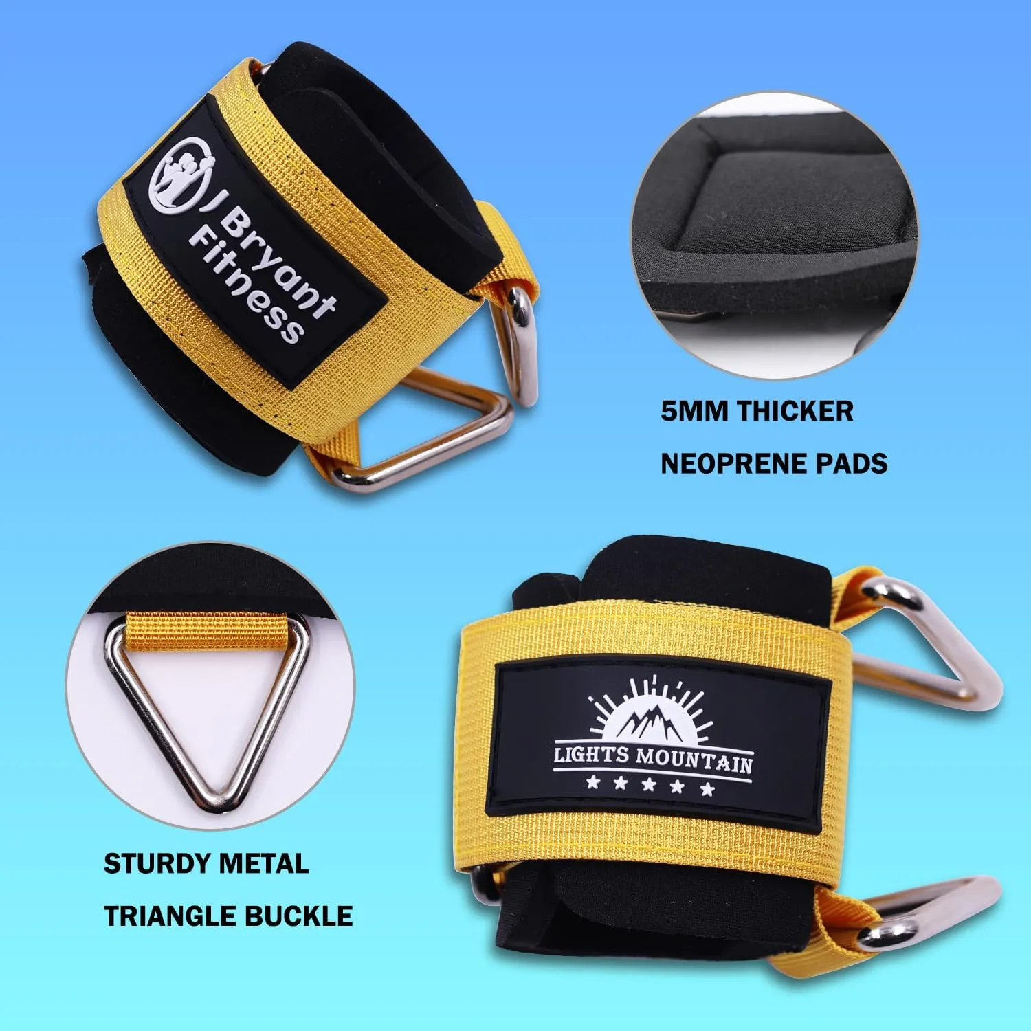 Adjustable Wrist Cuffs Neoprene Padded Straps for Cable Machines Strength Training Equipment