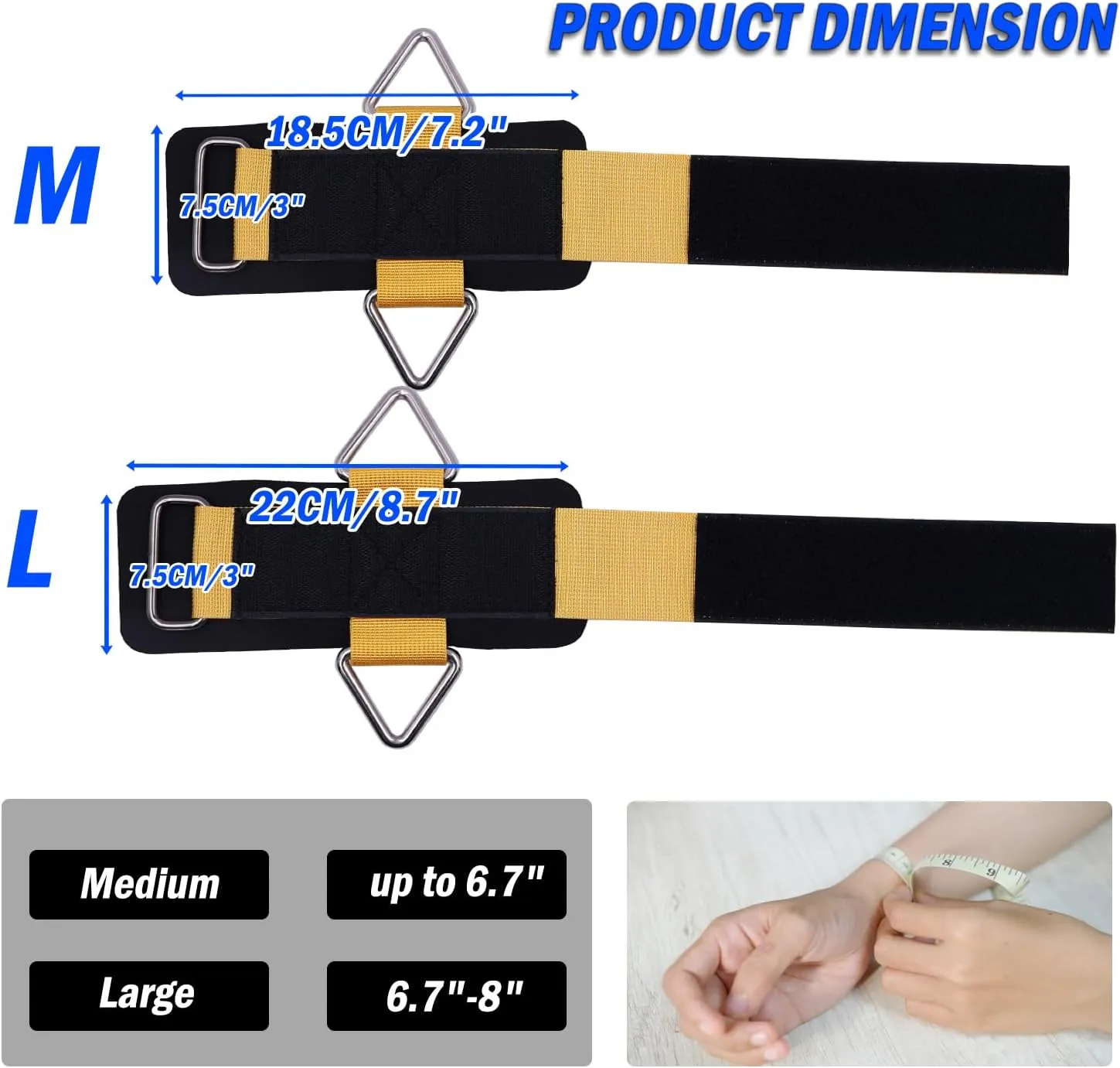 Adjustable Wrist Cuffs Neoprene Padded Straps for Cable Machines Strength Training Equipment