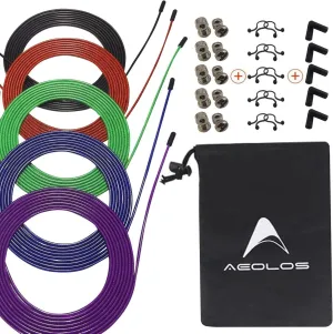 AEOLOS Speed Jump Rope Replacement Cable, 5 Pack 10ft Stainless Steel Ultra Speed Cables with Nylon Polymer Coating for Maximum Speed Lightweight Durability