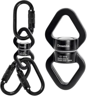 Aerial Silks Hardware Kit 30 KN Swing Swivel Aerial Yoga Hammock Rigging Aluminum Swivel Aerial Hoop Lyra Rotational Device Hanging Accessory
