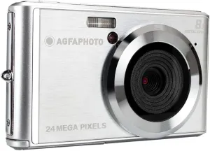 AGFA Photo Realishot DC5500 Compact Digital Camera, 24 MP, 2.4 Inch LCD Screen, 8X Digital Zoom, HD 720p Video, External SD Memory Card, Lithium Battery - Silver