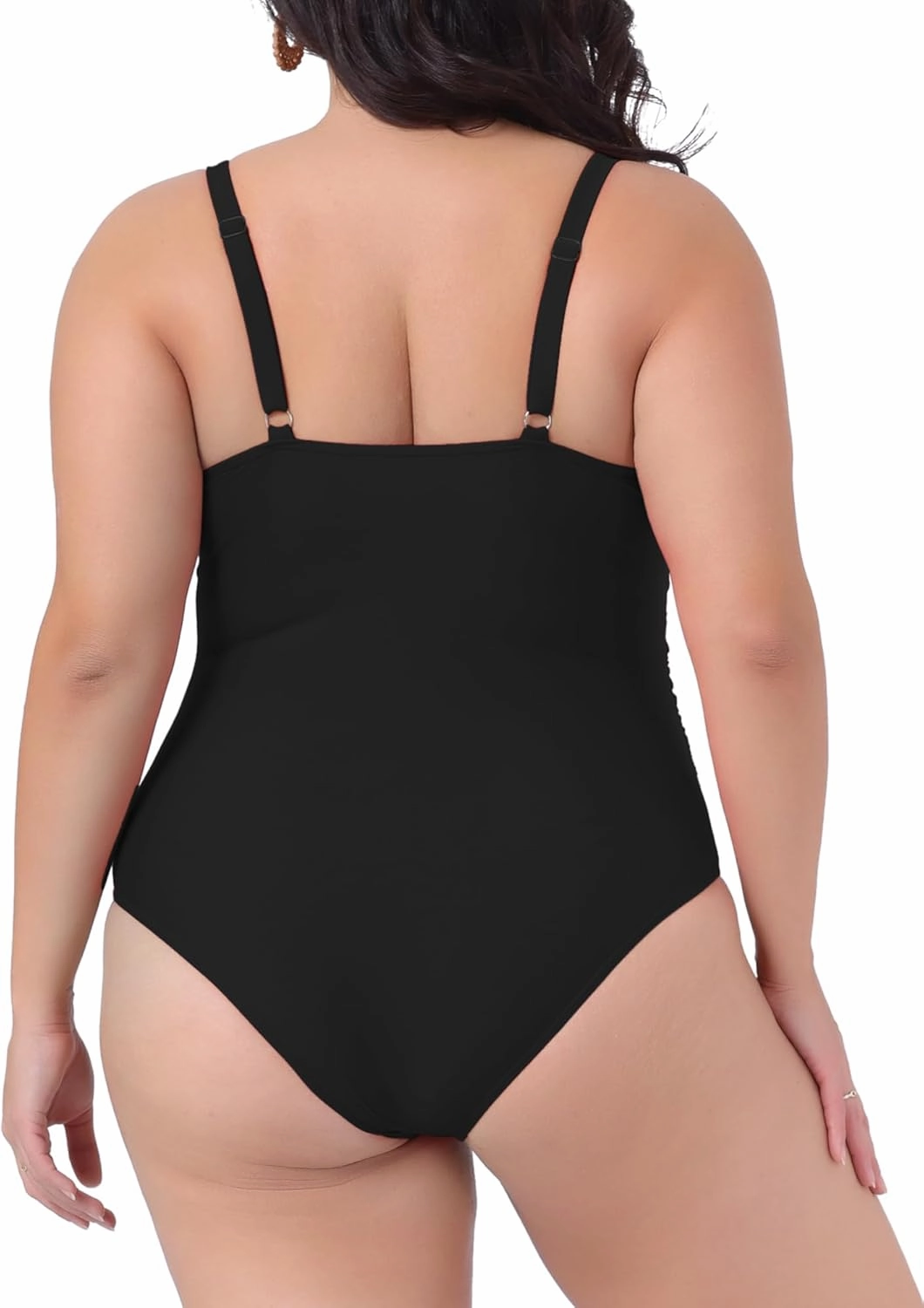 Agnes Orinda Plus Size Bikini for Women One Piece Bathing Suit Ruched Padded Slimming Swimsuit Swimwear