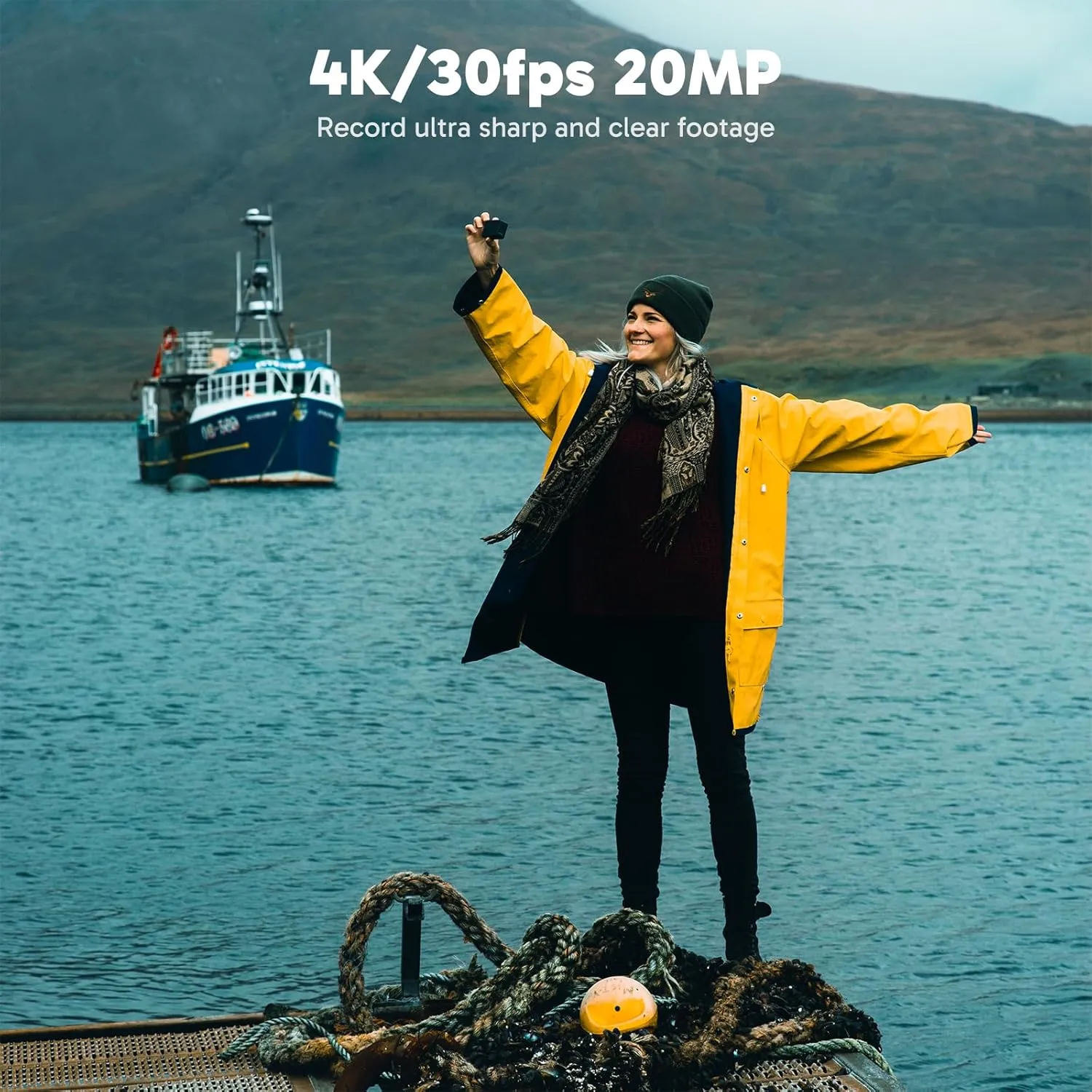 AKASO EK7000 Pro 4K30fps 20MP Action Camera EIS Ultra HD 131FT Waterproof Underwater Camera with Mini Selfie Stick Tripod and Carrying Case Helmet Accessories Kit Bundle