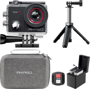 AKASO EK7000 Pro 4K30fps 20MP Action Camera EIS Ultra HD 131FT Waterproof Underwater Camera with Mini Selfie Stick Tripod and Carrying Case Helmet Accessories Kit Bundle