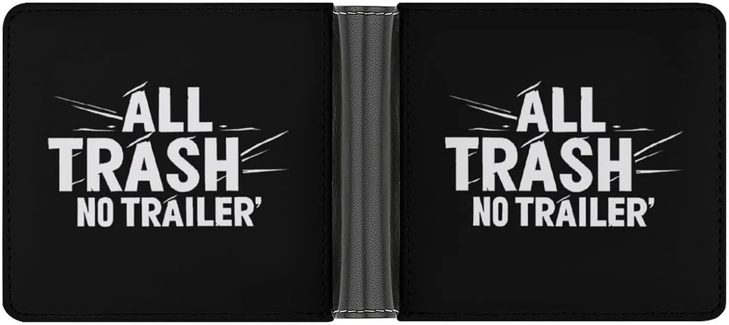 All Trash No Trailer Fashion Bifold Wallets for Men Slim Compact Credit Card Holder Wallet