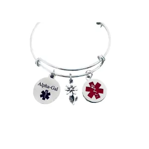 Alpha Gal Allergy Medical Alert Jewelry Medical Alert Charm Bracelet Alpha Gal Alert Bracelet Alphagal